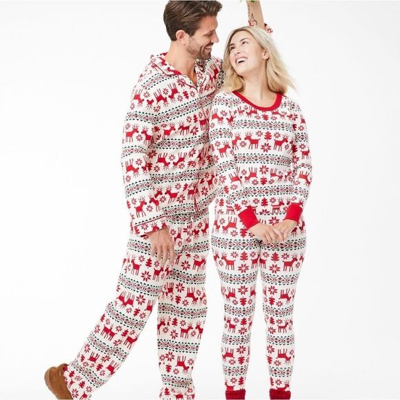 Hanna Andersson Womens Dear Deer Long John Pajama Set 2 Piece Size Large - Picture 6 of 6